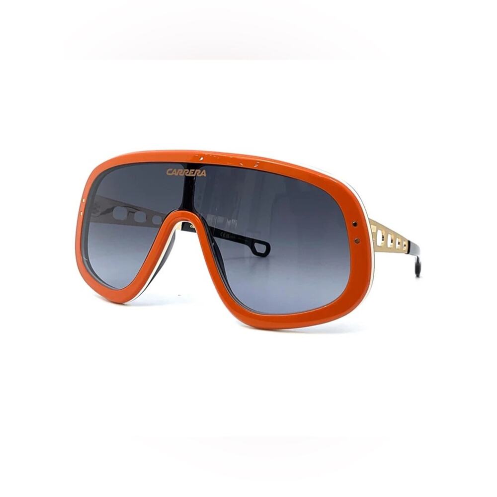 New Carrera Flaglab 17 C3E9O Oversized Shield Sunglasses in Orange, Authentic